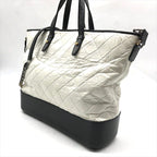 Chanel CC Logo Quilted Gabriel 2-Way White Bicolor Purse — view 2