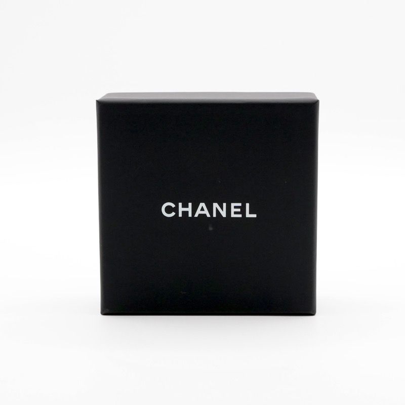 Chanel Earrings Gold Black Pink Coco Mark Hoop — view 2