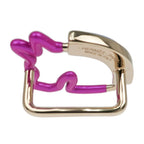 Hermes Scarf Ring Cheval Neon Pink Purple Blue Gold Hardware — view 7