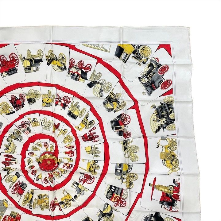Hermes Carre 90 Large Scarf Shawl Silk Soie White — view 3