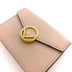 Fendi Trifold Wallet Pink Beige Gold Fize — view 8