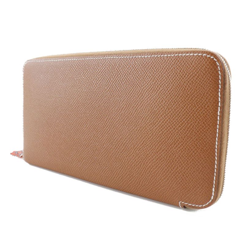 Hermes Azap Silk-in Vaux-epson Brown Q Long Wallet — view 2