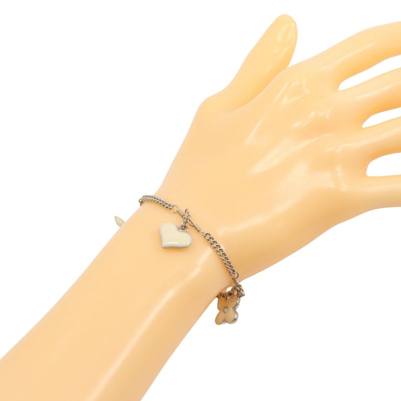 Louis Vuitton Bracelet Sweet Monogram Metal Silver White 9.7 — view 3