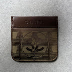 Chanel New Travel Line Coin Case Mini Pouch Ring Leather Canvas Brown — view 5