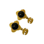 Chanel Vintage Coco Mark Flower Motif Earrings Ear Cuff Gold 96A — view 6