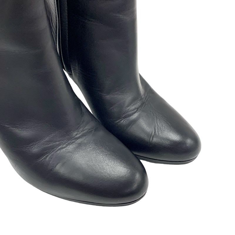 Hermes Boots Short Shoes Leather Black Silver Kelly Hardware — view 9