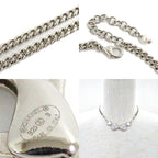 Chanel Necklace Heart Rhinestone Silver 23 B Abb614 Faux Pearl Coco — view 9