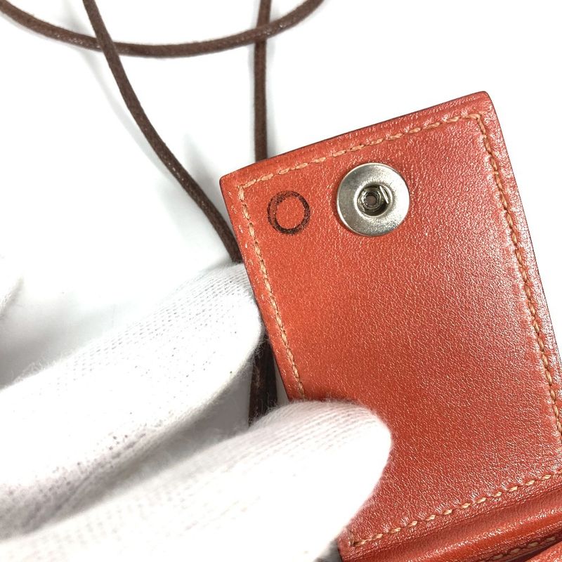 Hermes Necklace Photo Case Pendant Leather Pink — view 9