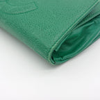 Chanel Pouch Caviar Leather Green CC Logo — view 8