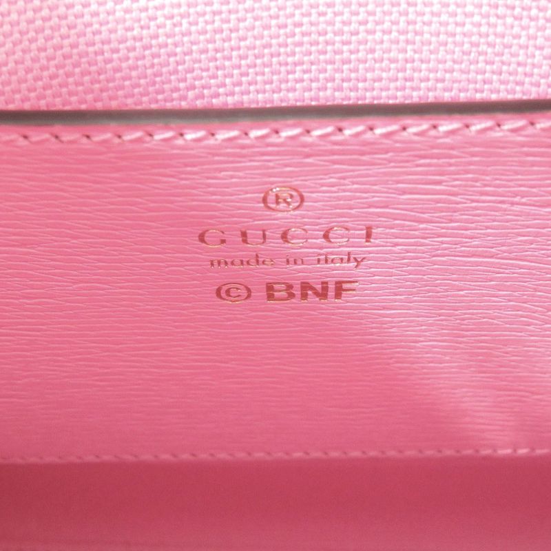 Gucci Bananya Collaboration Leather 2-way Handbag Pink 0727 — view 8
