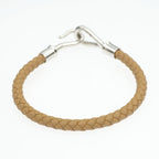 Hermes Jumbo Bracelet Braided Biscuit Silver Hardware Leather — view 3
