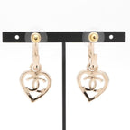 Chanel Earrings Gold Coco Mark Hoop Heart — view 9