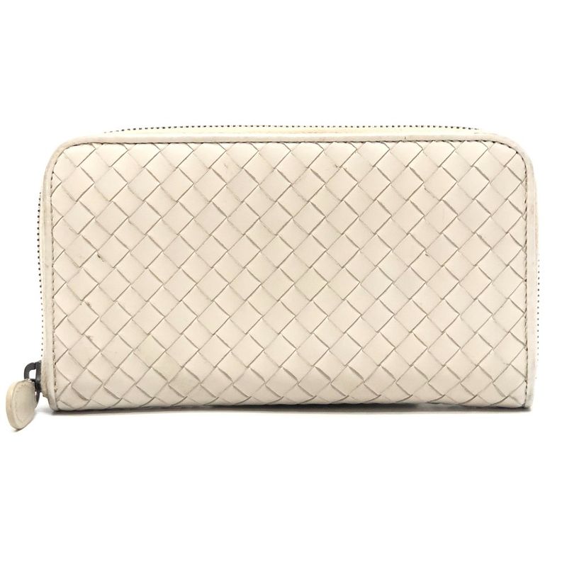 Bottega Veneta Long Wallet Intrecciato Leather White — view 2