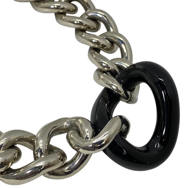 Christian Dior Necklace Chain Choker Accessory Small Metal Silver Black — view 8