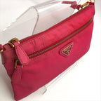 Prada Triangle Logo Nylon Tessuto Mini Shoulder Bag Pouch Pink — view 6
