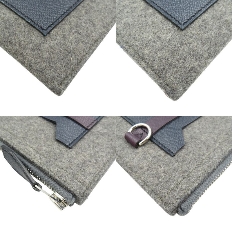 Hermes Toudou 29 Vaux Epson Felt Silver Hardware Grimoire Blue Indigo Lesan — view 7
