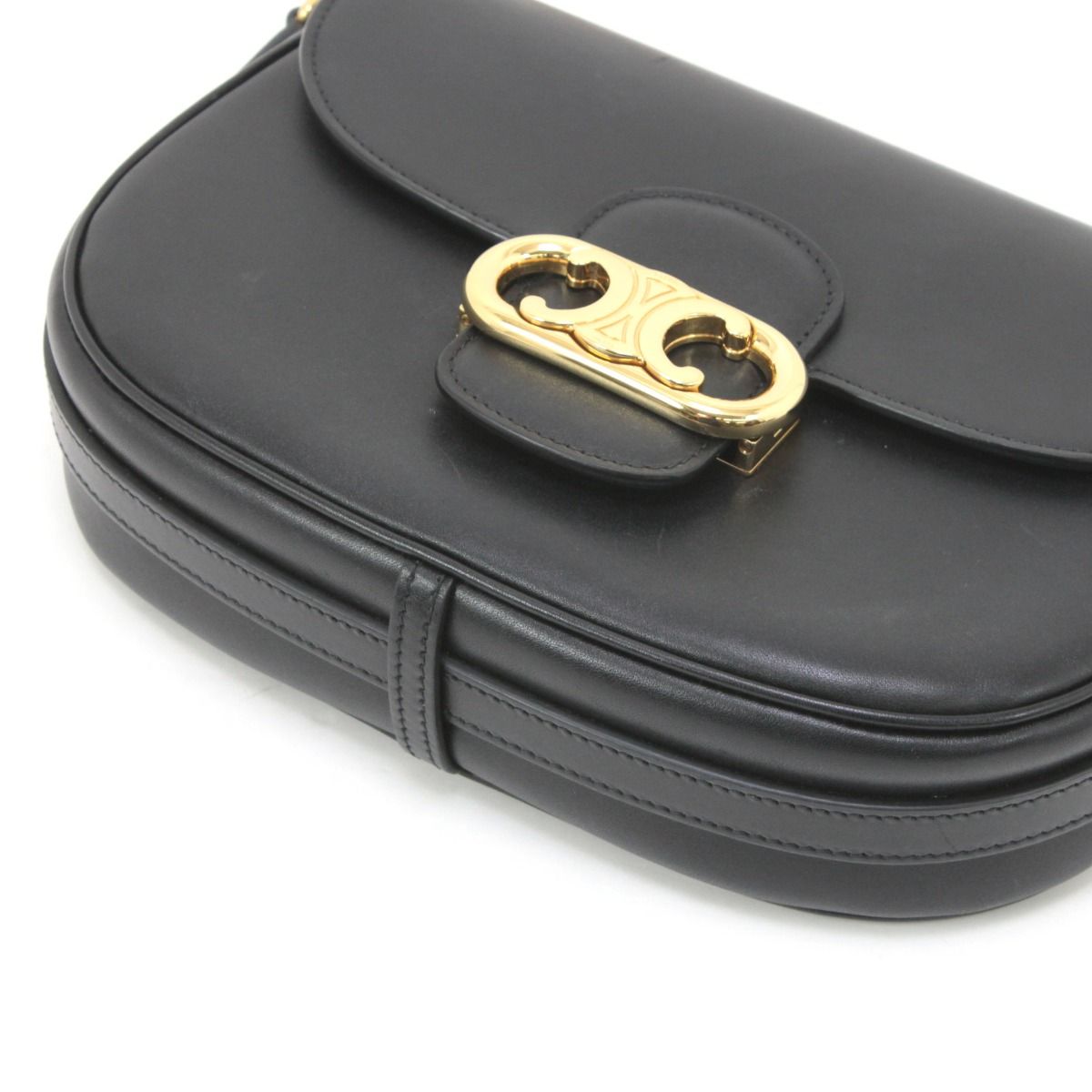 Celine Triomphe Chain Shoulder Bag Black — view 5