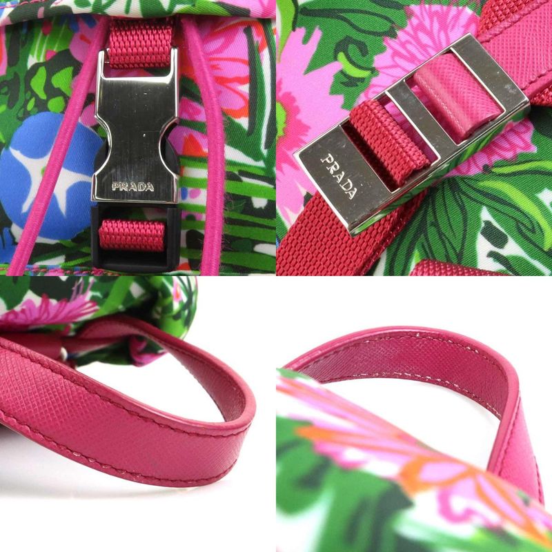 Prada Jungle-Print Floral Backpack — view 9