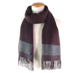 Hermes H Passant 100% Cashmere Current Model Logo Embroidery Fringed Scarf — view 3