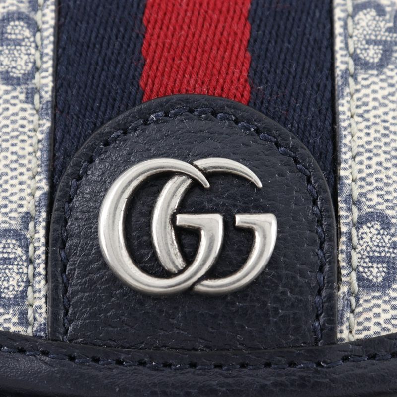 Gucci Ophidia Mini GG Supreme Canvas Gray Navy Blue Backpack Daypa — view 9