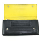 Celine Long Wallet Large Flap Multifunction Black Yellow — view 8