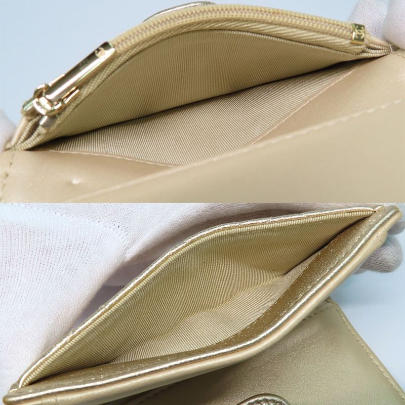 Chanel Classic Small Wallet Ap1991 Quilted Card Bifold Gold Mini — view 7