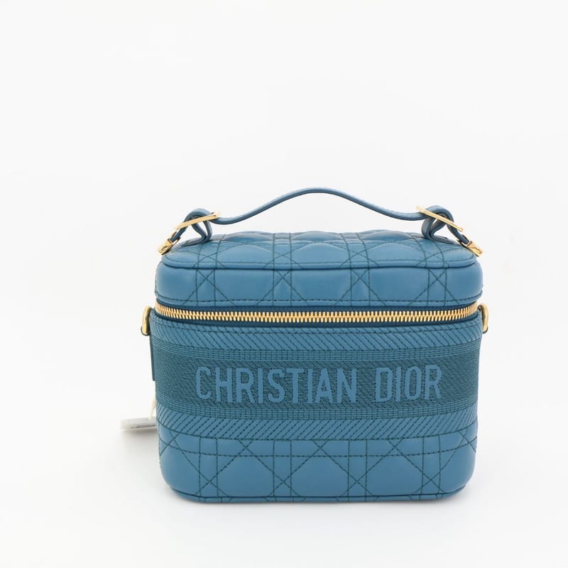 Christian Dior Travel Cannage Stitch Leather Small Vanity Shoulder Bag — view 3