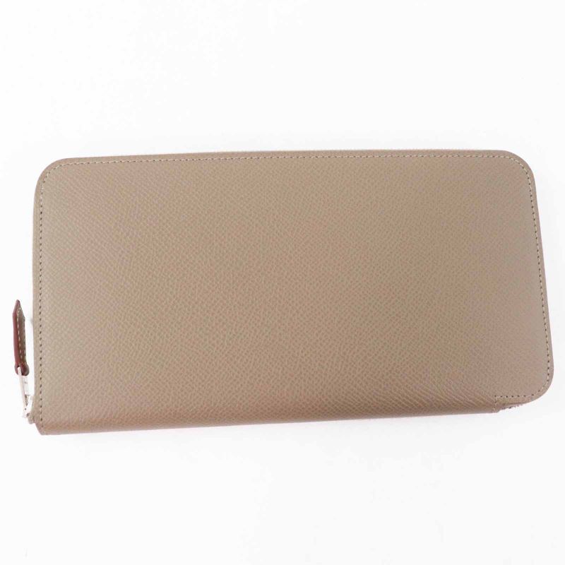 Hermes Azap Long Silk Quin Etoupe Vaux Epson Wallet Engraved — view 3