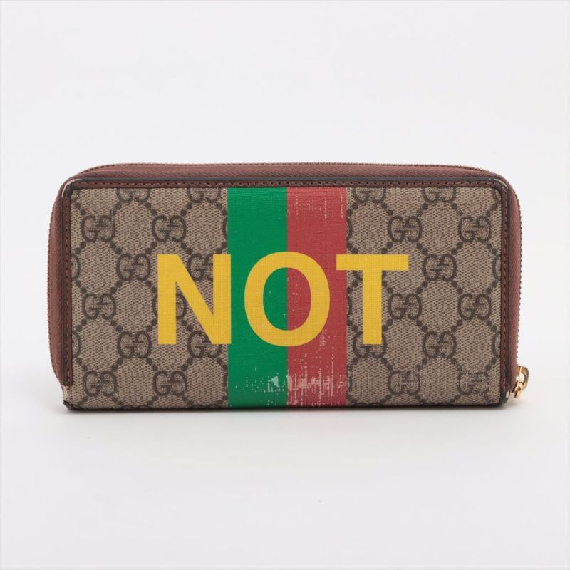 Gucci GG Supreme Faux Not Leather Round Zip Wallet Long — view 8