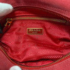 Prada Pouch Red 1 N0175 Small Bag Canvas Leather — view 8