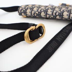 Christian Dior Oblique Saddle Waist Pouch Jacquard Navy — view 6