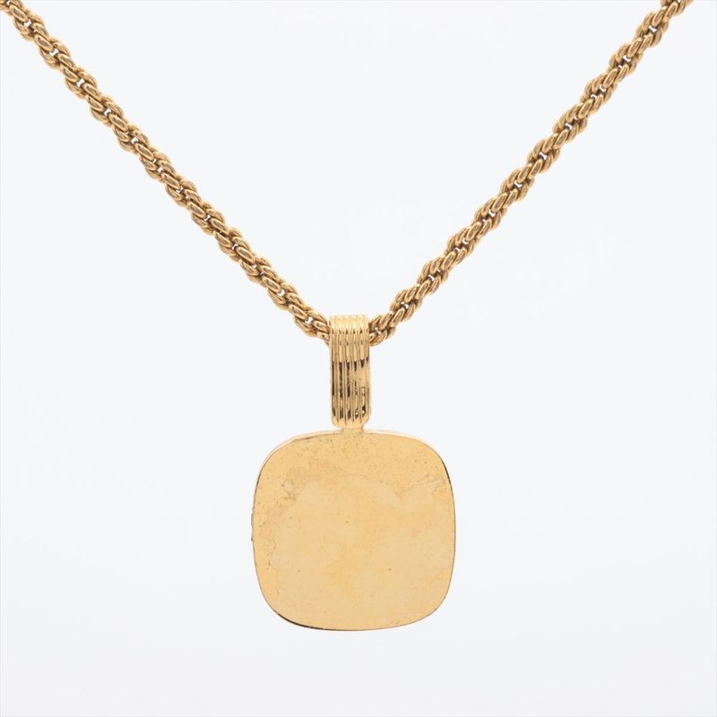 Christian Dior Logo Necklace GP With Rhinestones — view 3