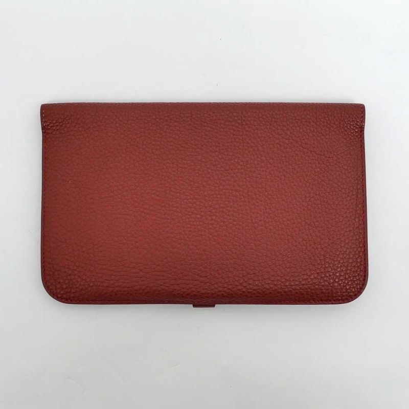 Hermes Dogon GM Rouge Ash Silver Hardware Togo E-engraved Leather Long — view 2