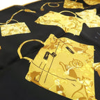 Hermes Kelly En Caleche 70 Kelly's Carriage Black Yellow Silk — view 4