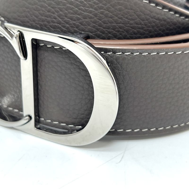 Dior Belt CD Logo Buckle Leather Brown — view 3