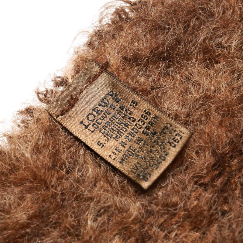 Loewe Scarf Anagram Logo Embroidery Shawl Fur Mohair — view 6
