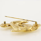 Chanel Coco Mark Quilted Gold Plated 32.4 g Brooch — view 6