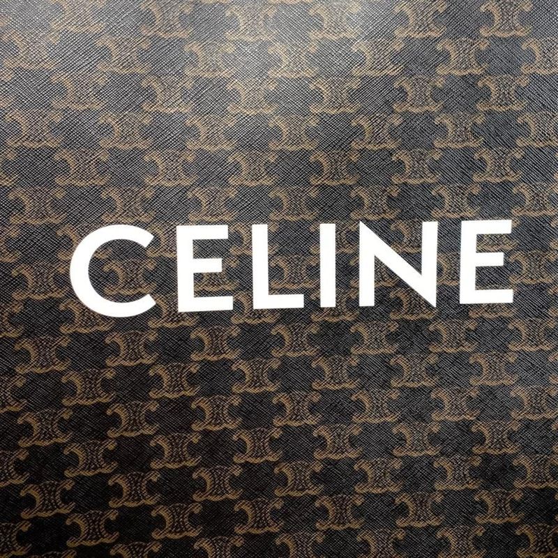 Celine Tote Shoulder Bag Medium Vertical Cabas Triomphe Black Brown — view 9