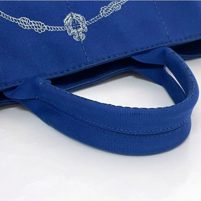 Prada Tote Bag Blue Cobalto Canapa — view 9