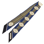 Hermes Lift Profile Scarf Silk Navy Blue 0129 — view 2