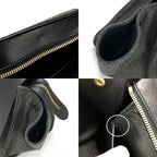 Celine Handbag Trapeze Leather Wool Black Gray — view 7