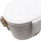 Chanel Shoulder Bag Vanity Mini Quilted Lambskin Chain White — view 7