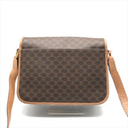 Celine Macadam Circle Logo Leather Gold Vintage Shoulder Bag Brown — view 3