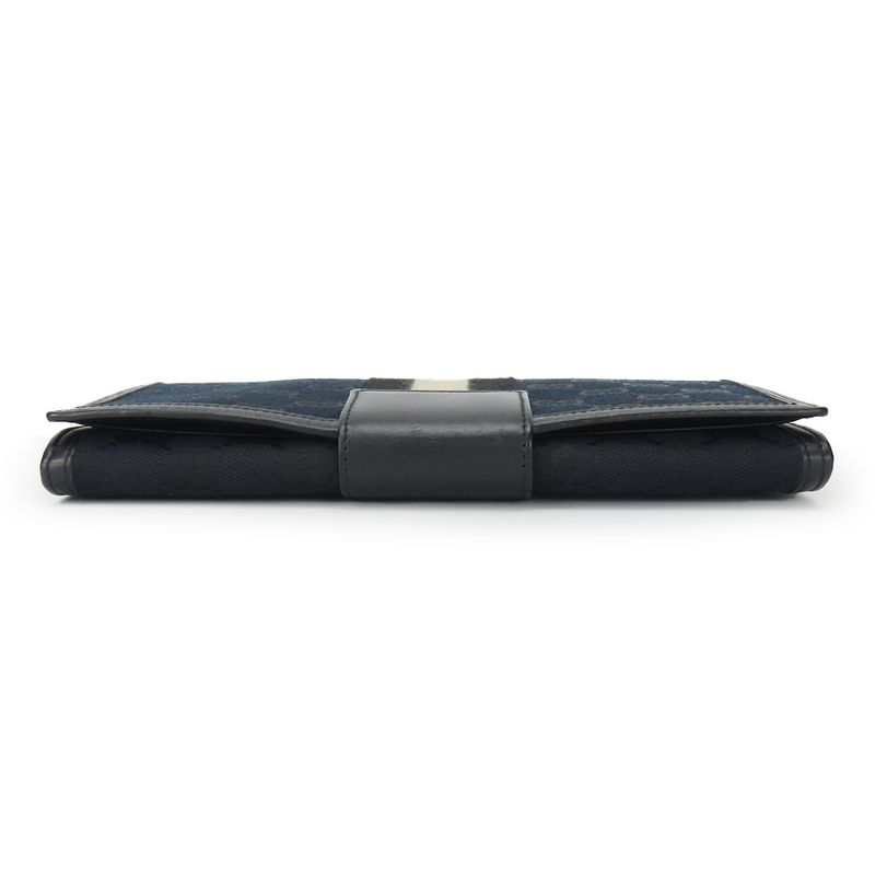 Gucci Long Wallet 035.0416.2180 Webline GG Canvas Black Fold Classic Women Men — view 3