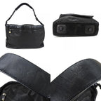 Celine Shoulder Bag Leather Halaco Suede Black Silver Hardware — view 3