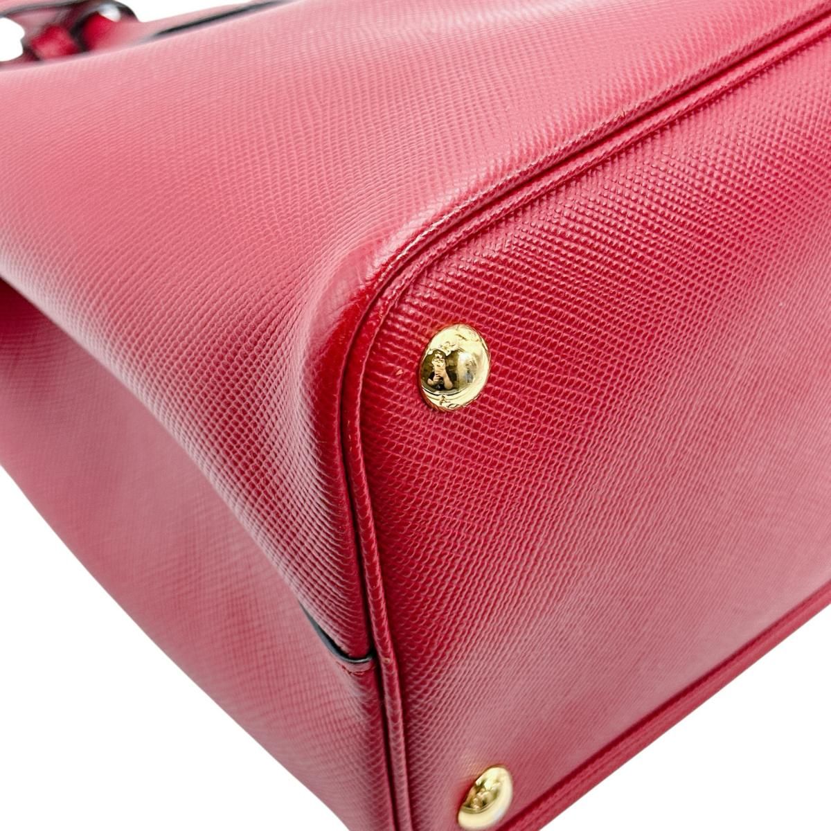 Prada Bn2775 Saffiano Shoulder Bag 2-Way Handbag Red — view 9