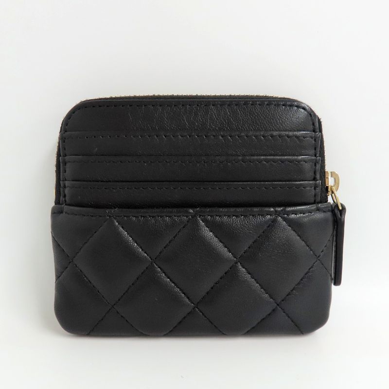 Chanel Classic Zip Coin Purse Ap2061 Black Lambskin Gdhardware — view 2