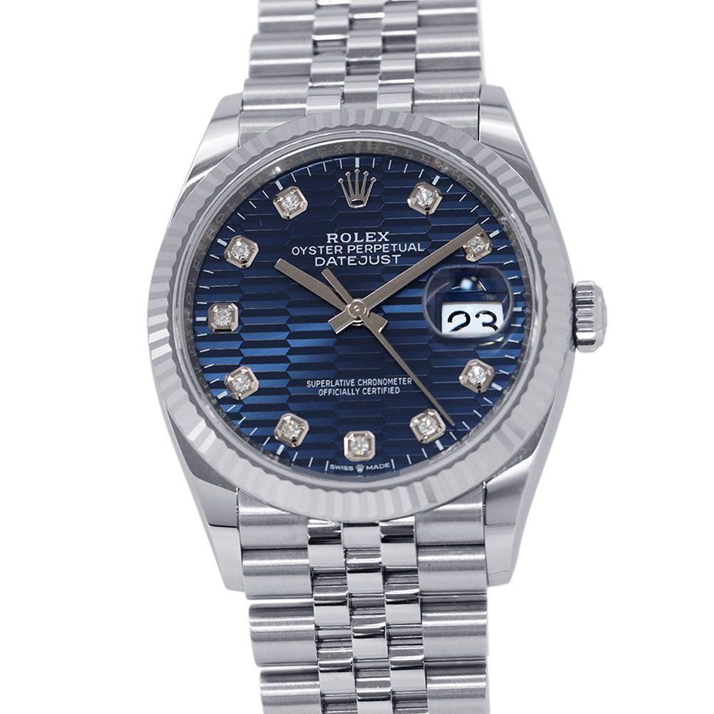 Rolex Datejust 36 Roulette Blue Full Ted Dial Diamond