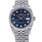 Rolex Datejust 36 Roulette Blue Full Ted Dial Diamond