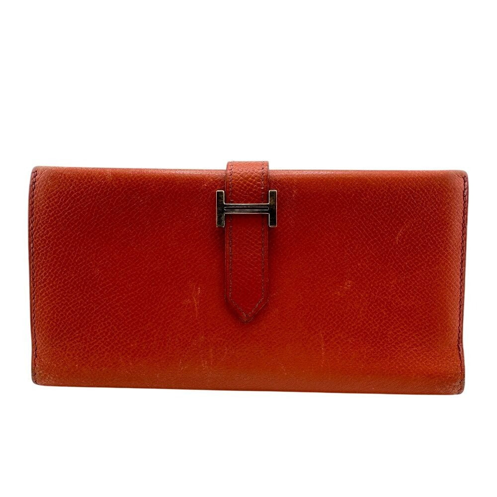 Hermes Long Wallet Trifold Bearn Dupri Orange